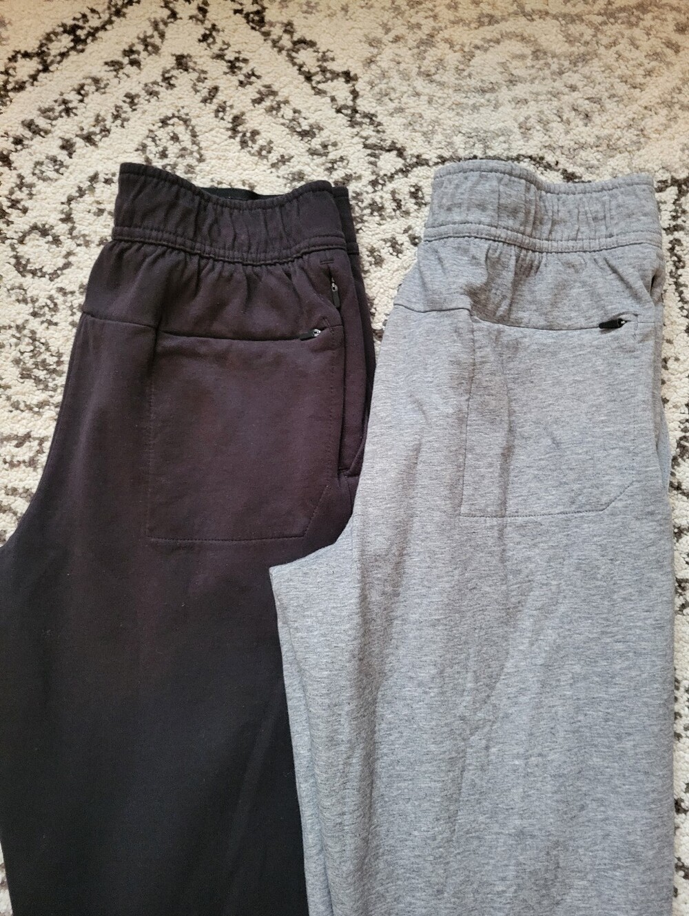 Members Mark Boys YOUTH SMALL Stretch Jogger Pants - 2 Pairs Black & Gray